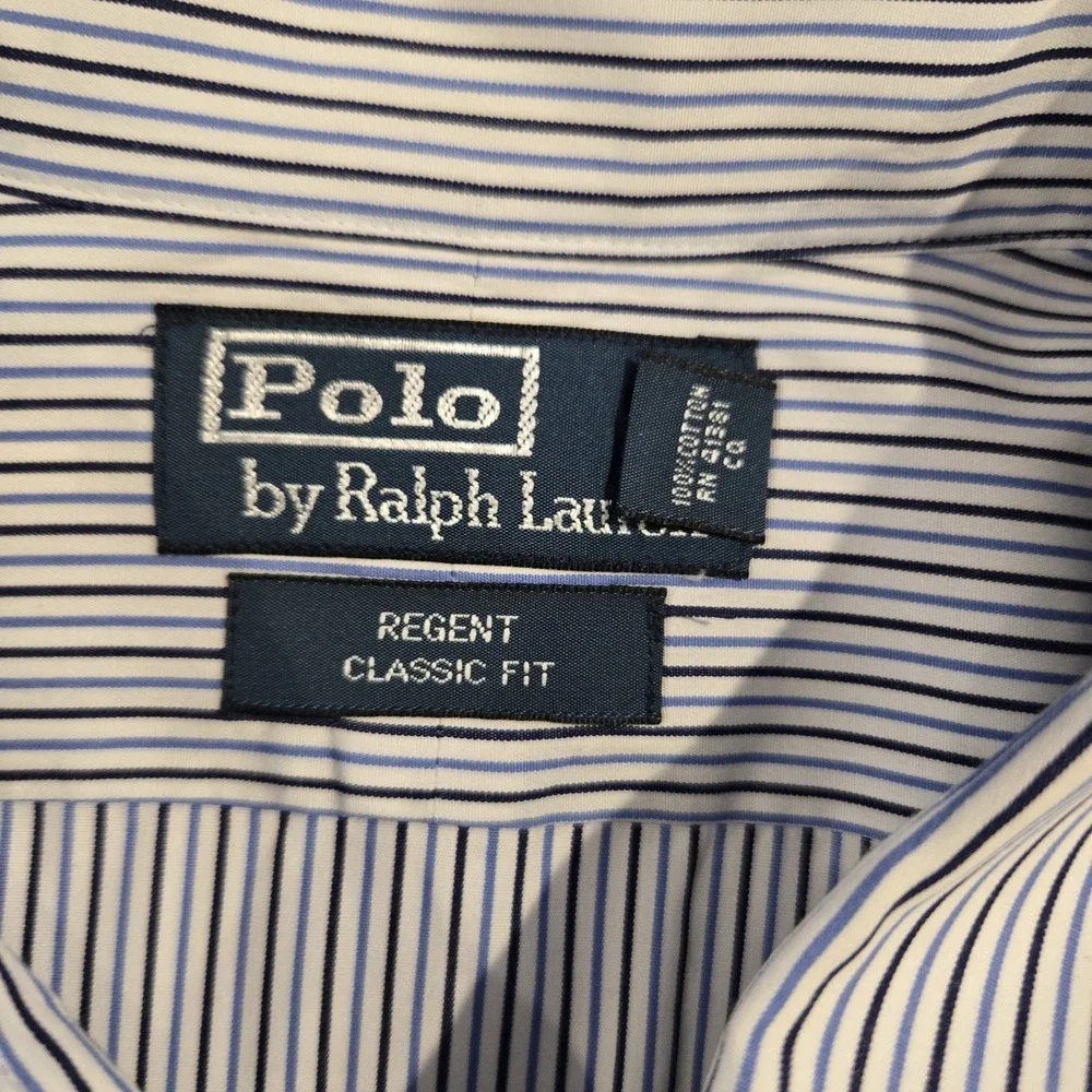 Polo By Ralph Lauren Regent Classic‎ Fit Men's Striped  Size 19 36/37 Tall